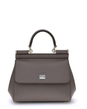 Dolce & Gabbana Leather Shoulder Bag - Grey