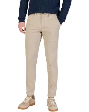 Borghese Beige Cotton Skinny Trousers - Blue