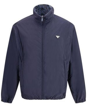 Prada Blue Recycled Polyamide Shell Jacket