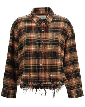 R13 Brown Cotton Pattern Shirt