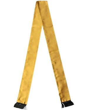 Dolce & Gabbana Yellow Silk Fringes Neck Wrap Foulard Scarf - Multicolour