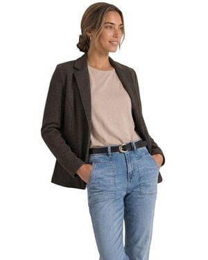 Street One Brown Polyester Blazer - Blue