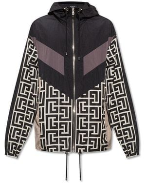 Balmain Nylon Monogram Jacket - Black