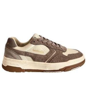Pantofola D Oro Grey Leather Men Trainer - Natural