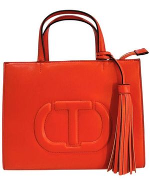 Twinset Orange Faux Leather Handbag - Red