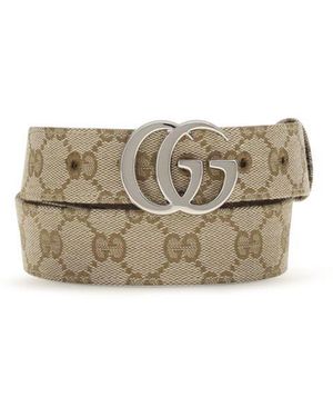 Gucci Beige Fabric Regular Belt - Multicolor