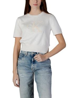 Calvin Klein Beige Cotton Sweatshirt - Blue