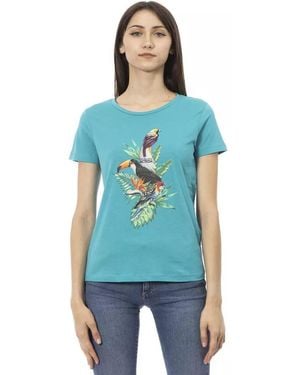 TRUSSARDI ACTION Light Blue Cotton T