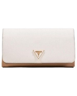 Guess Beige Polyethylene Clutch Bag - White