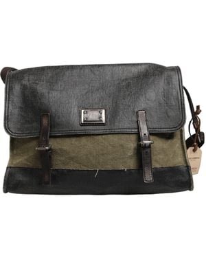 Dolce & Gabbana Military Green Two Tone Messenger Shoulder Borse Men Bag - Grey