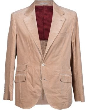 Brunello Cucinelli Beige Cotton Blazer - Brown