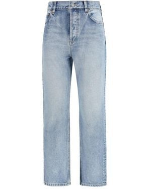 Saint Laurent Blue Cotton Cropped Jeans