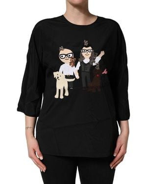 Dolce & Gabbana Black #dgfamily Silk Blouse Top