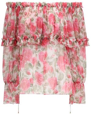 Chloé Multicolour Silk Pattern Shirt - Pink