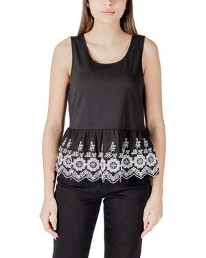 Ichi Cotton Tank Top - Black