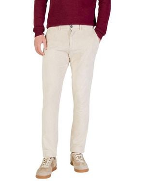 Borghese Beige Cotton Pants - Red
