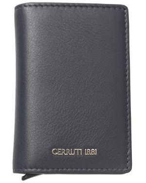 Cerruti 1881 Blue Calfskin Men Wallet - Grey