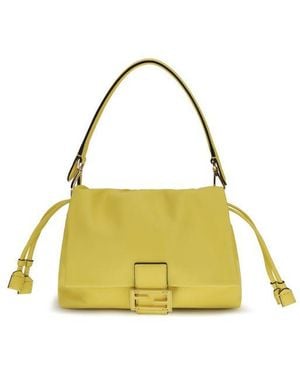 Fendi Bicolor Calf Leather Bos Taurus Shoulder Bag - Yellow