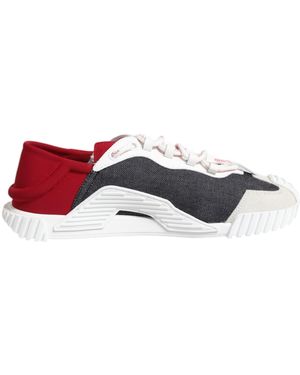Dolce & Gabbana Multicolour Logo Low Top Ns1 Trainers Shoes - White