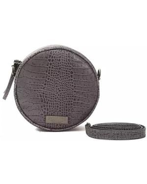 Pompei Donatella Chic Croc-Embossed Crossbody - Grey