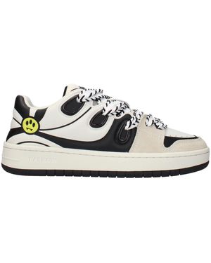 Barrow Beige Leather Low Top Sneakers - White