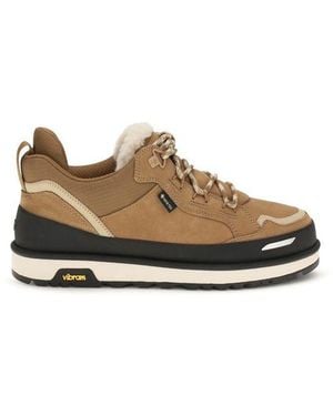 UGG Brown Calf Leather Bos Taurus Athletic Sneakers - Natural