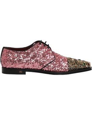 Dolce & Gabbana Black Sequin Embellished Men Derby Dress Shoes for Men |  Lyst