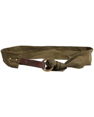 Ermanno Scervino Army Green Cotton Round Buckle Waist Belt - Multicolour