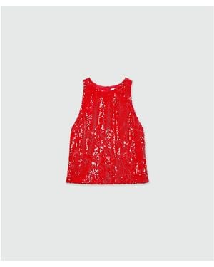 MSGM Multicolor Polyester Tank Tops - Red