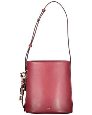 Furla Rosso Leather Woman Bucket Bag - Pink