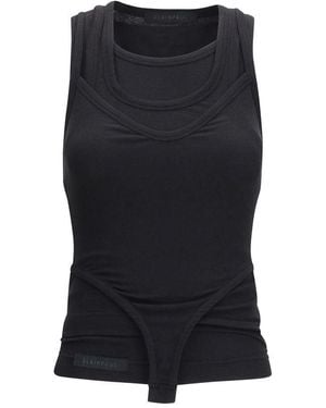ALAINPAUL Black Lyocell Tank Tops