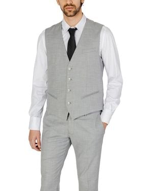 Antony Morato Grey Polyester Waistcoat