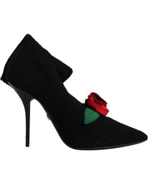 Dolce & Gabbana Stiletto Heels Mid Calf Boots Shoes - Black
