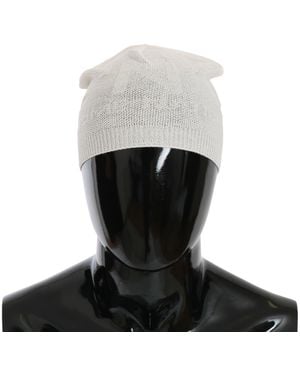 CoSTUME NATIONAL Beanie White Wool Blend Brandedt - Multicolour