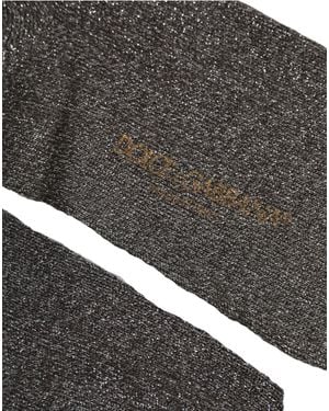 Dolce & Gabbana Dark Grey Viscose Logo Mid Calf Accessory Socks