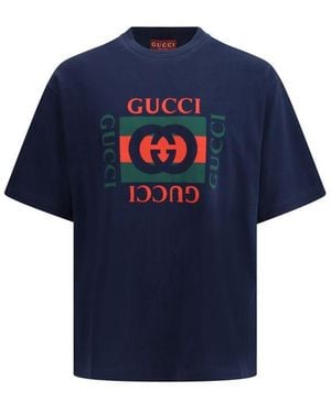 Gucci Blue Cotton Sportswear