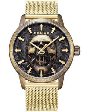 Police Gold Stainless Steel Stainless Steel Watch - Metallic