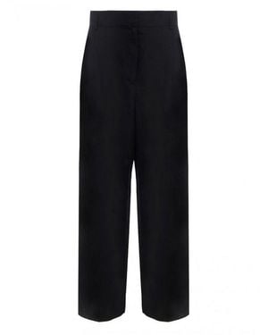 Ferragamo Silk And Linen Pants - Black