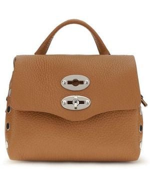 Zanellato Beige Calf Leather Bos Taurus Shoulder Bag - Brown