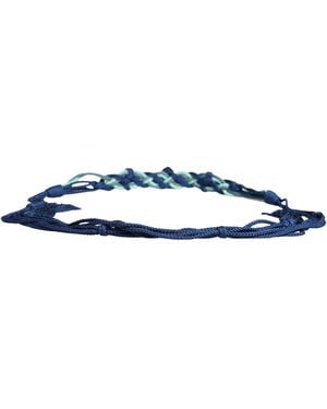 Roberto Cavalli Multicolour Twisted Rope Chain Buckle Waist Belt - Blue