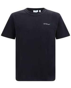 Off-White c/o Virgil Abloh Black Cotton T-shirt - L - Blue