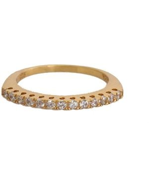 Nialaya Gold Authentic S Clear Cz Gold 925 Silver Ring - Metallic