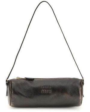 Miu Miu Brown Lamb Leather Accessories - Black