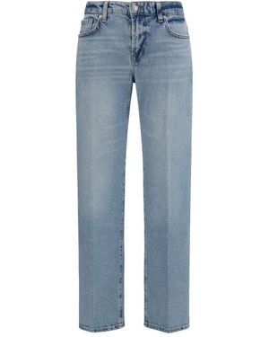 7FOR Blue Cotton Straight
