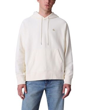 Calvin Klein White Cotton Hoodie