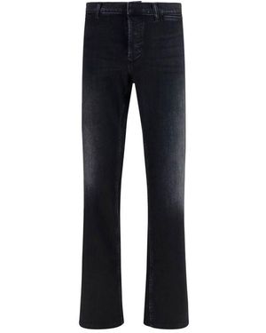Gucci Black Cotton Flared Jeans - Blue