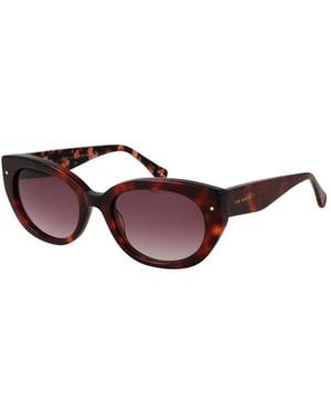 Ted Baker Brown Acetate Sunglasses - Red