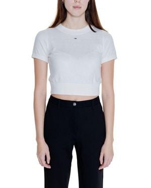 Tommy Hilfiger White Organic Cotton Tops & T - Black