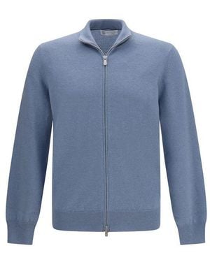 Brunello Cucinelli Blue Cashmere Cardigan