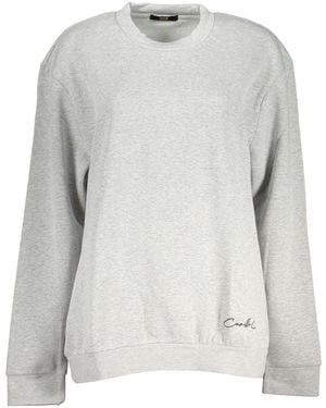 Roberto Cavalli Chic Embroidered Crew Neck Sweatshirt - Gray